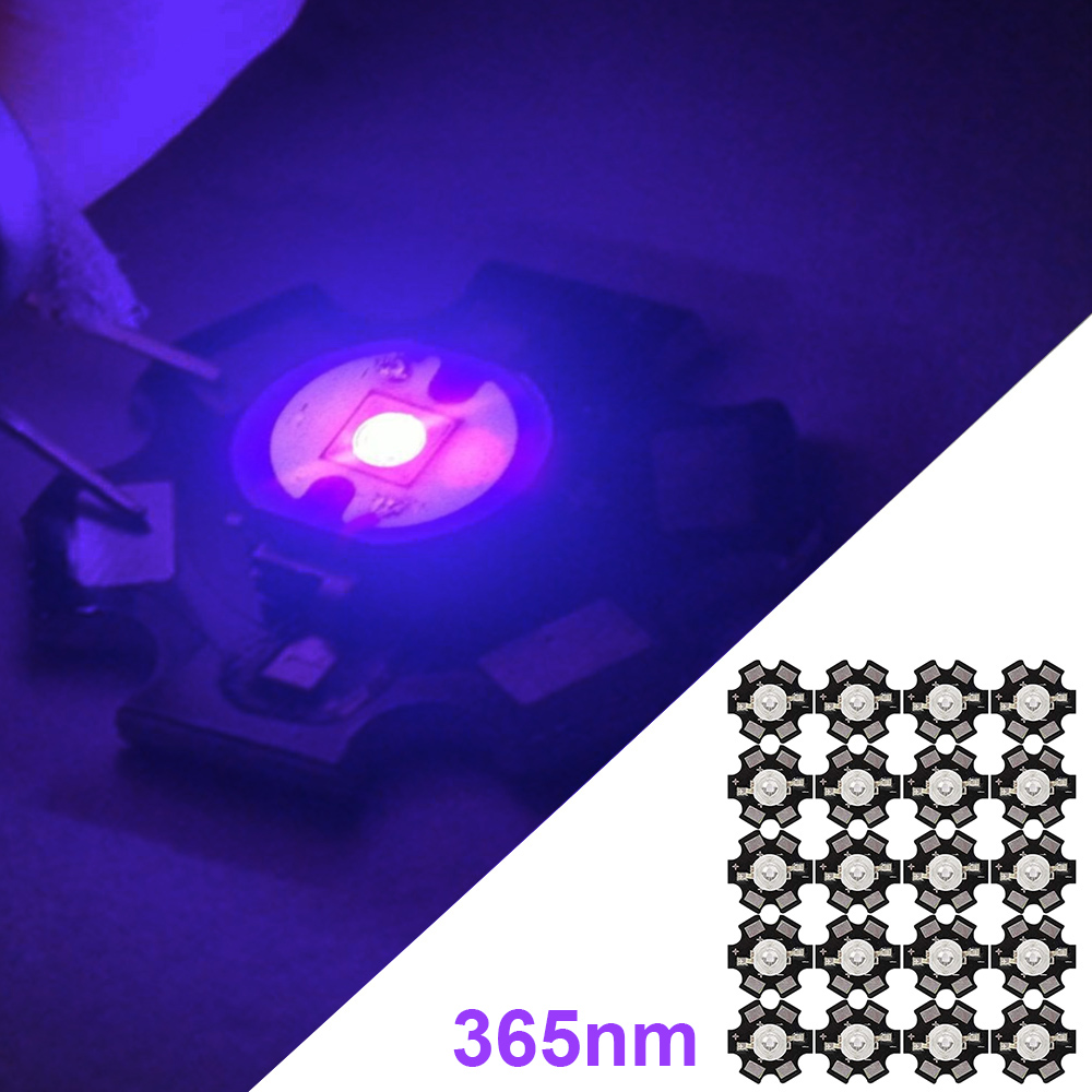 High Power 3W 365nm 395nm UV Ultraviolet LED Chip Beads Black Light COB Light Bulbs Spot Light Aluminum Substrate DIY Lights