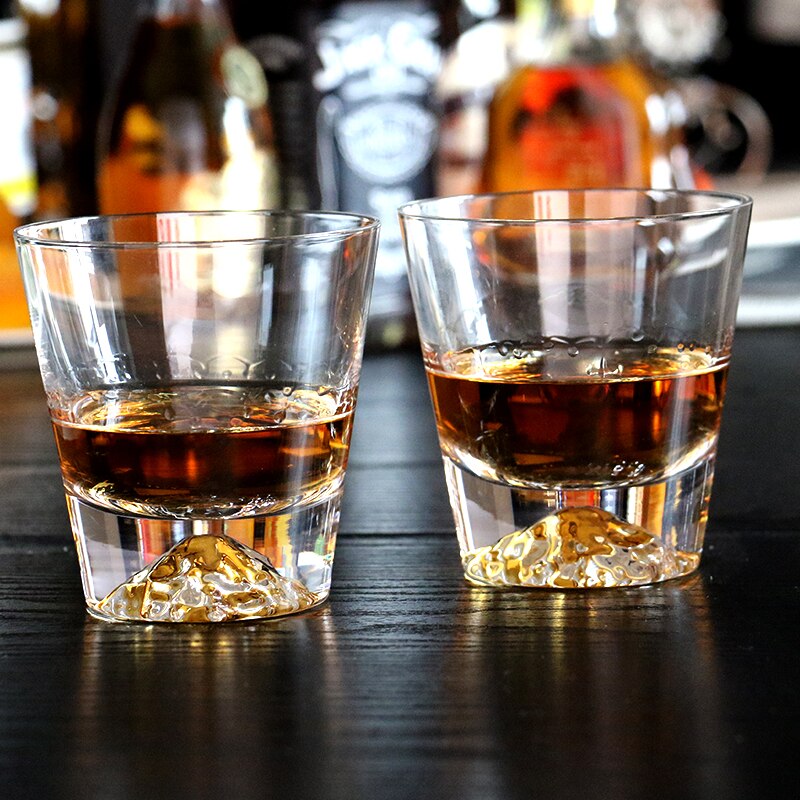 Set  of 2 250ml tunga bas whiskyglas set blyfritt kristall miljövänligt whiskyglas med för barfest 8.5oz