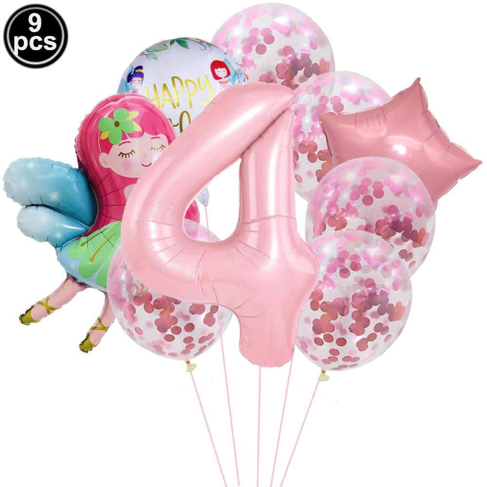 Spring Fairy Birthday Party Decoration Flower Fairies Girls Happy Birthday Hanging Banner Decor for Fairy Theme Birthday Party