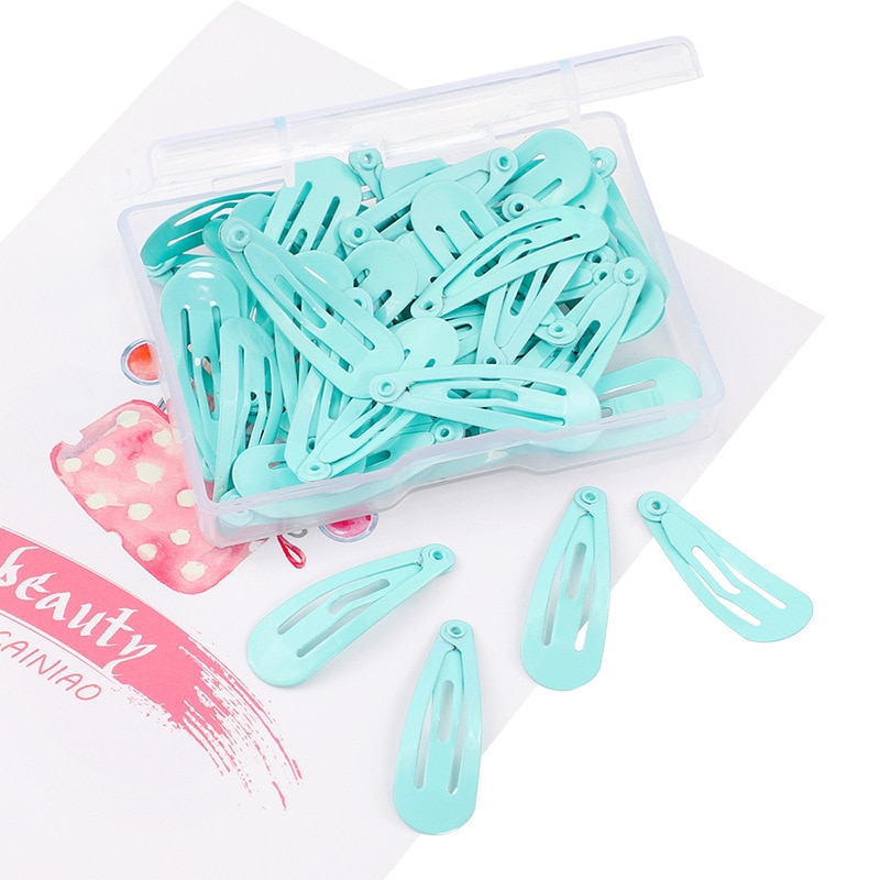50Pcs 3cm Hair Clips For baby Girls Kawaii Kids Hair Accessories Snap Barrettes Candy Color Hairpins Clip For Hair