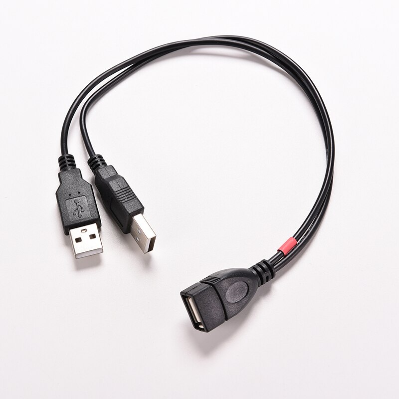 Usb Y Splitter Voor 2.5 "Usb 2.0 1 Vrouwelijke Power Enhancer Om 2 Mannelijke Usb Data Cable Adapter verlengsnoer 30Cm