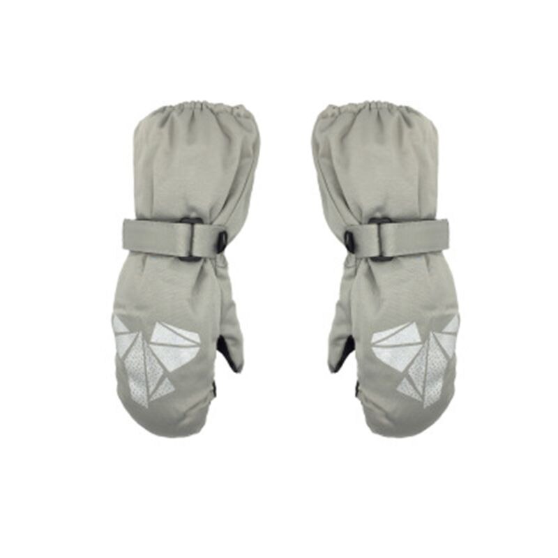 freundlicher Winter Warme Handschuhe Jungen Mädchen Geometrische Druck Dicken Fäustlinge Winddicht Wasserdichte draussen Ski Handschuh: Grau