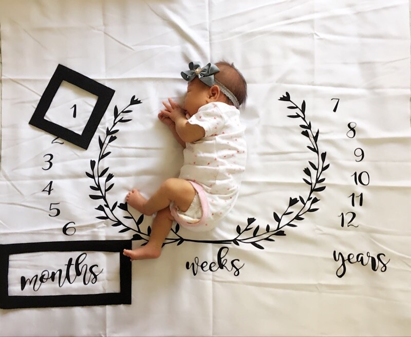 Garland Print Baby Milestone Deken Fotografie Maandelijkse Achtergrond Doek Peuter Baby Kinderen Camera Foto Props