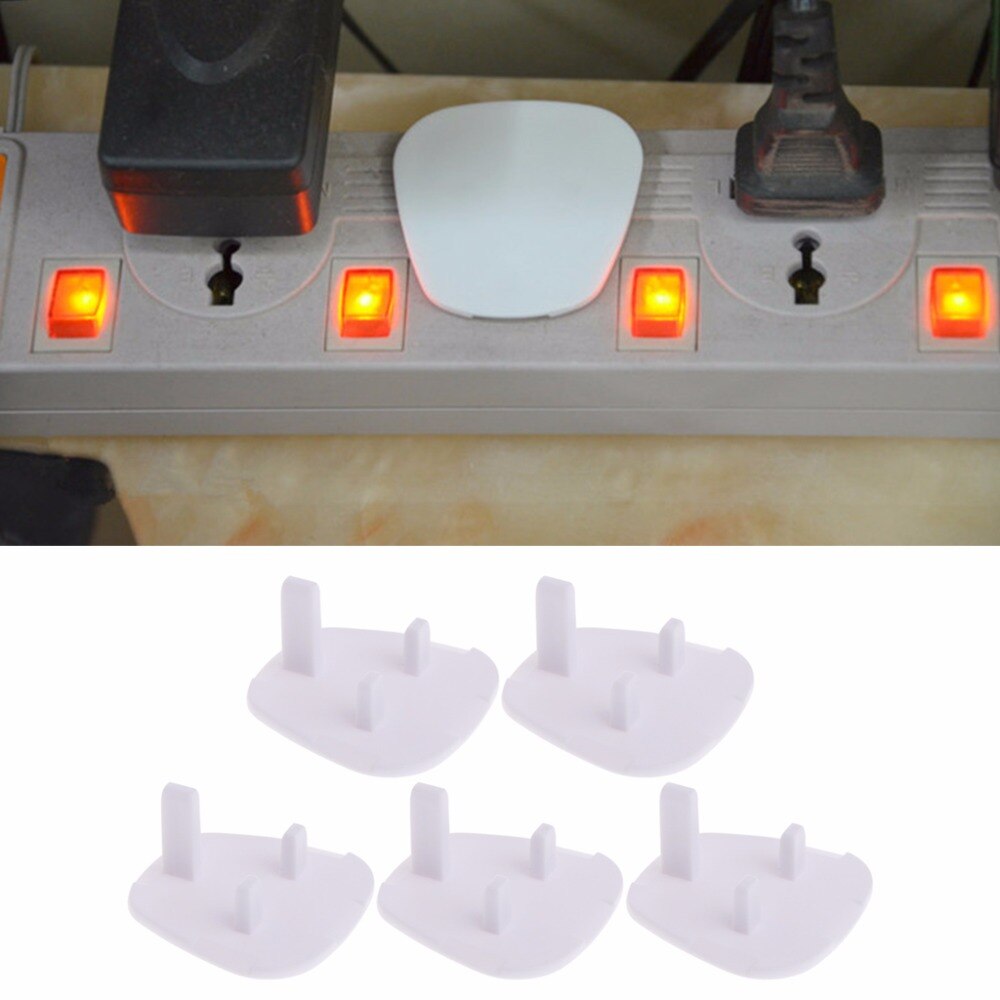 5Pcs UK Power Socket Outlet Mains Plug Cover Baby Child Safety Protector Guard 03KD