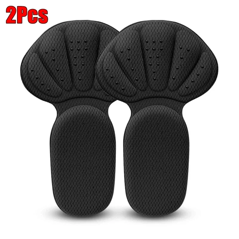 Pegatinas para el talón, zapatillas, Protector del talón, almohadillas para los pies, alivio del dolor, reductor de tamaño, plantillas antideslizantes para zapatos, almohadilla para el cuidado de los pies en forma de T, empuñaduras para el talón: Blanco