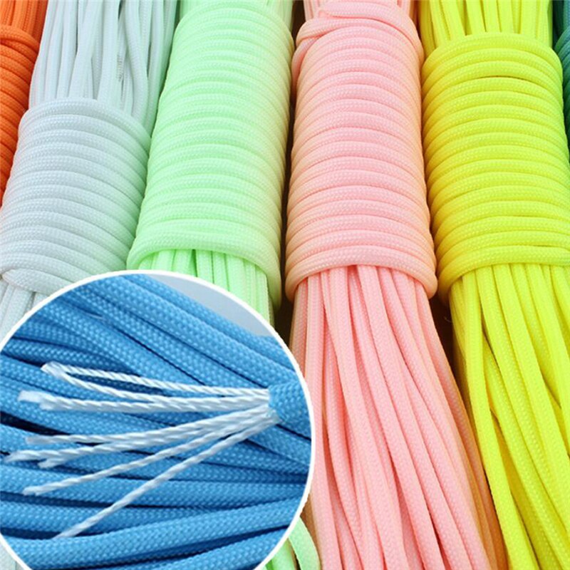 5/10 Meters Survival Paracord Luminous Rope Camp Glow Paracord 550LB 7 Strands Lanyard Ropes Outdoor Ropes