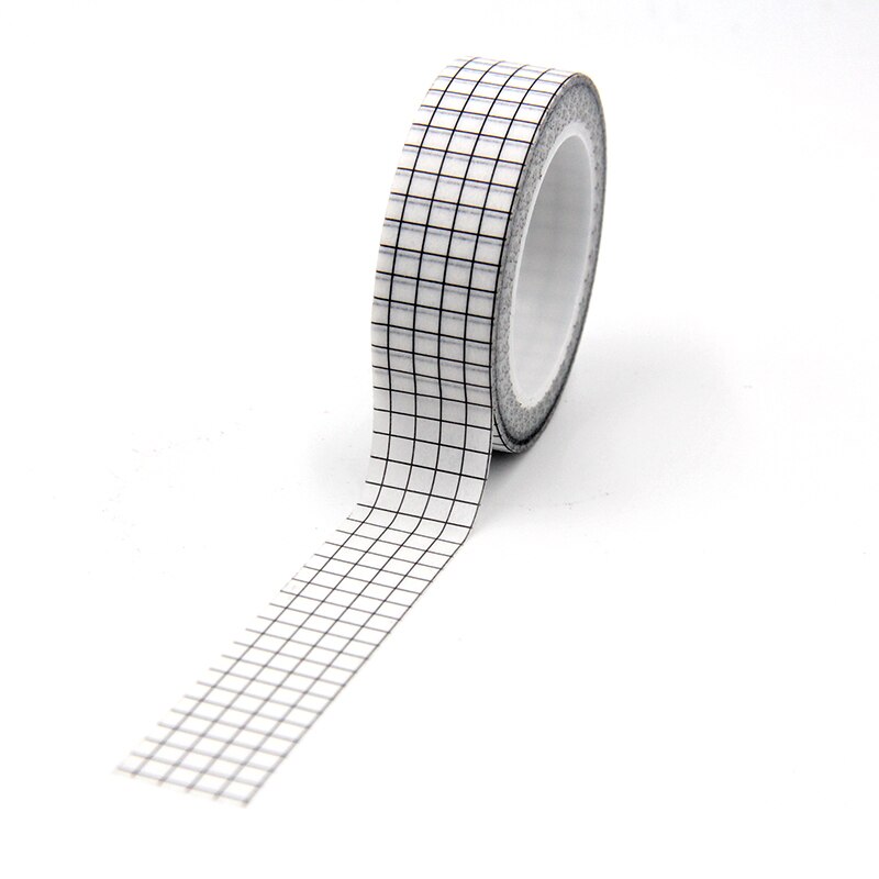 1Pc 15Mm * 10M Licht Zwarte Strepen Wit Washi Tape Sticky Plakband Scrapbooking Album diy Decoratieve Tape