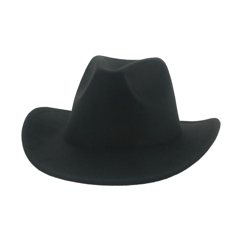 Fedoras-Sombrero de vaquero para hombre y mujer, sombrero de Cowboy, Panamá, Occidental, color Camel sólido, negro, fieltro, novedad, Invierno