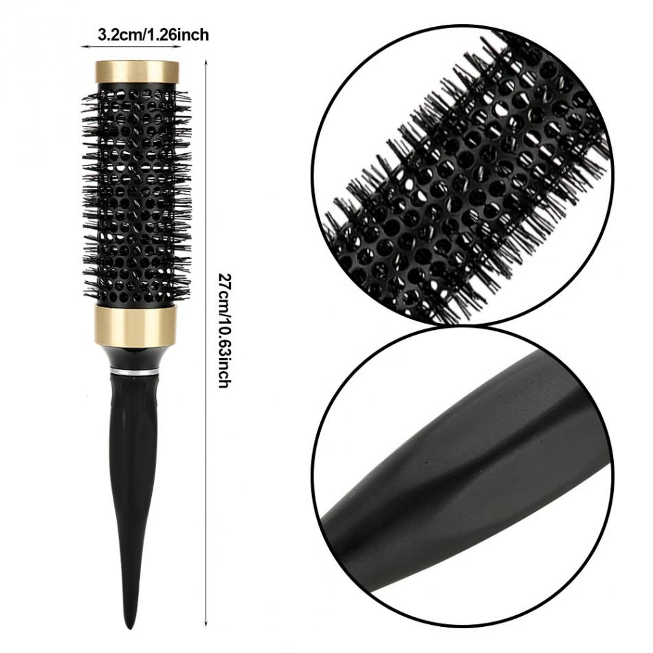 Brosse à cheveux en céramique et en Nylon, 1 pièce, résistant à la chaleur, rouleau rond, peigne à cheveux, outil pour Salon de coiffure, coiffeur