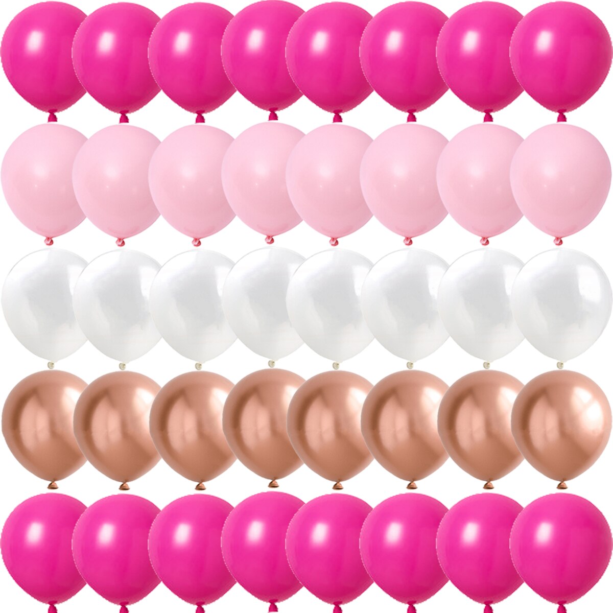 40PCS Rose Pink Metal Latex Bar Confetti Balloons Wedding Decorations Matte Globos Birthday Girl kidParty Decorations Year: RUBY