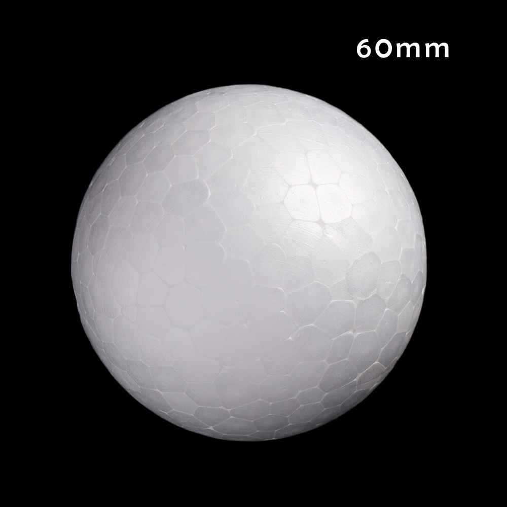 10Pcs 20-80mm Modelling Polystyrene Styrofoam Foam Ball White Craft Balls For DIY Xmas Decor Wedding Party Supplies: 60mm-10pcs