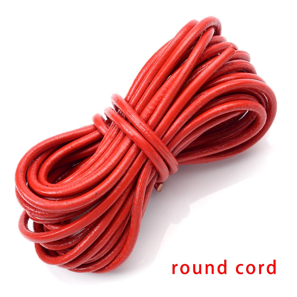Bracelet en fil de cuir tressé de 5 mètres, cordon rond et plat en cuir, corde à faire soi-même: 10