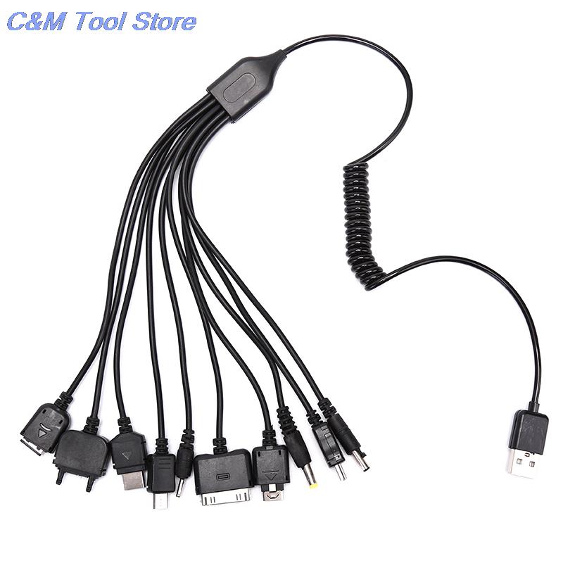 Multi Pin Cable Charger USB Adapter Cable Data Wire Cord 10 in 1 Multifunction USB Data Transfer Cable Universal