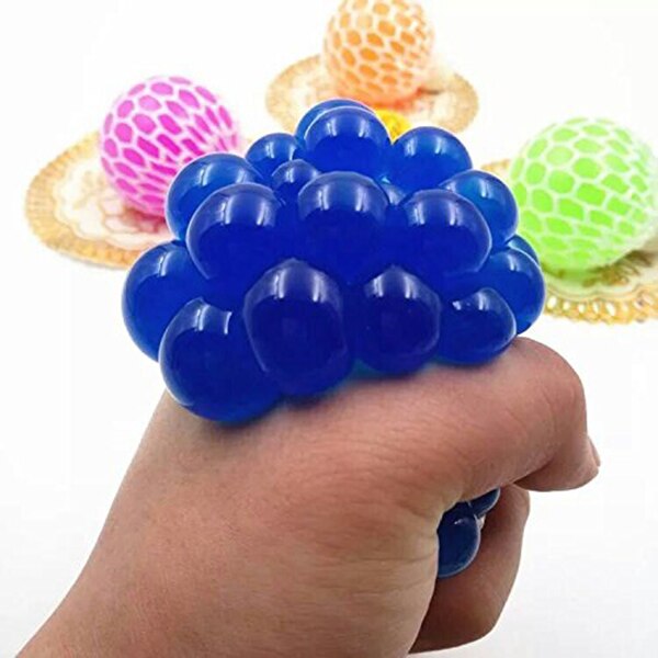 Stress Grape Balls Anti Stress Balls Squishy Balls Mesh Balls Perfect for Stress Relief 3 SET Grape Balls (Purple, Orange, Blu