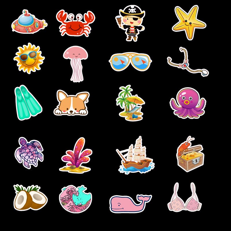 50Pcs Cute Stickers Vinyl Laptop Stickers For Teens Girls Water Bottle Decals Guitar Skateboards Waterproof Computer Stickers