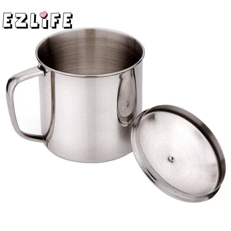 400ml capacidad Color plata taza de acero inoxidable con JK0623 tazas 8,5*7,8 cm cubierta Copa nueva tapa para beber con niños a S3C3