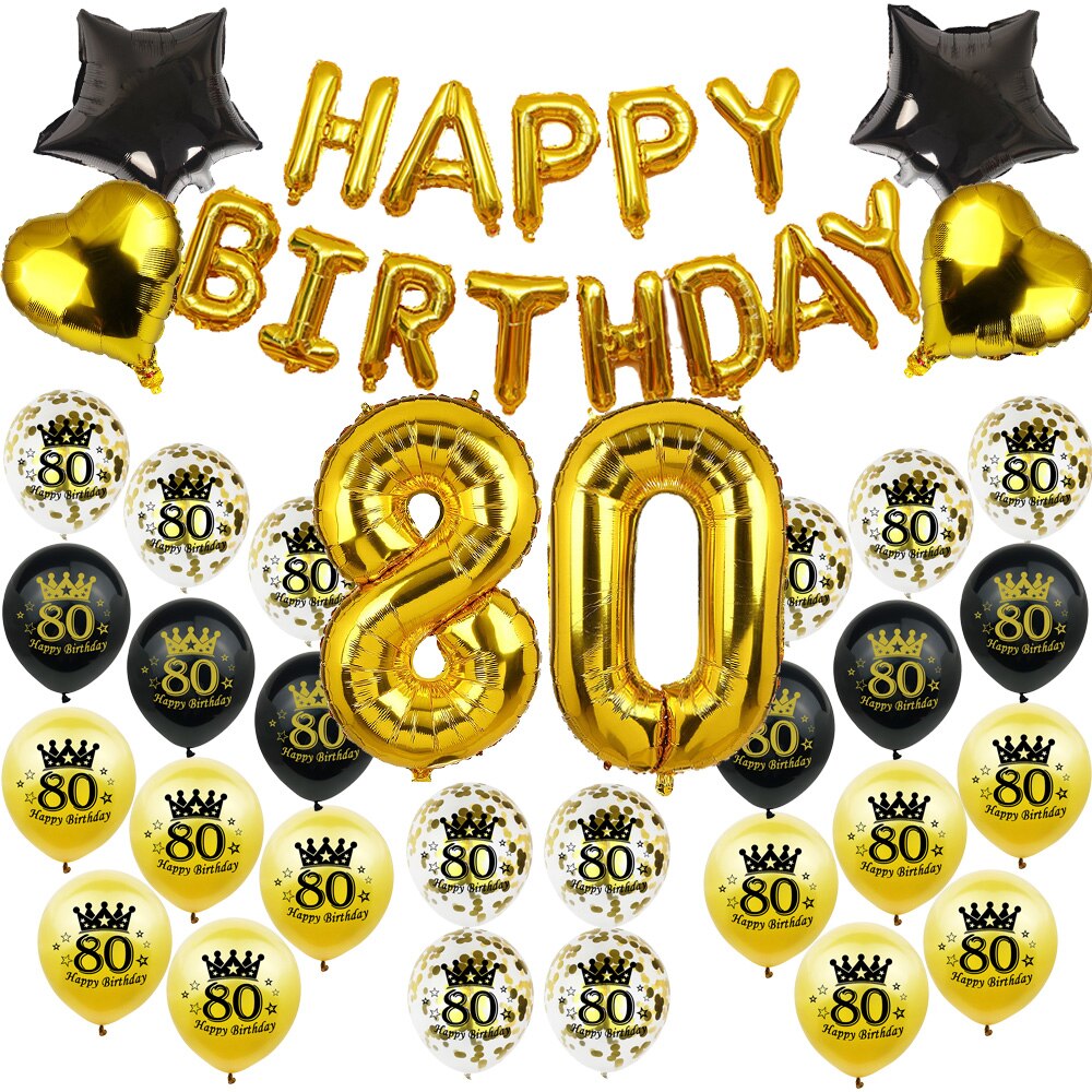 Amawill 80th Birthday Decoration Balloons Kit Rose Gold 80 Years Old Party Supplies Number 80 Man Woman Happy Birthday Decor: No-6