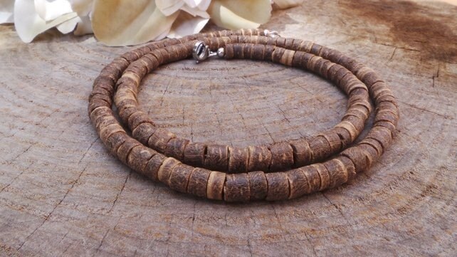 Collar de cuentas para hombre, collar africano, collar de surfista, collar para hombre