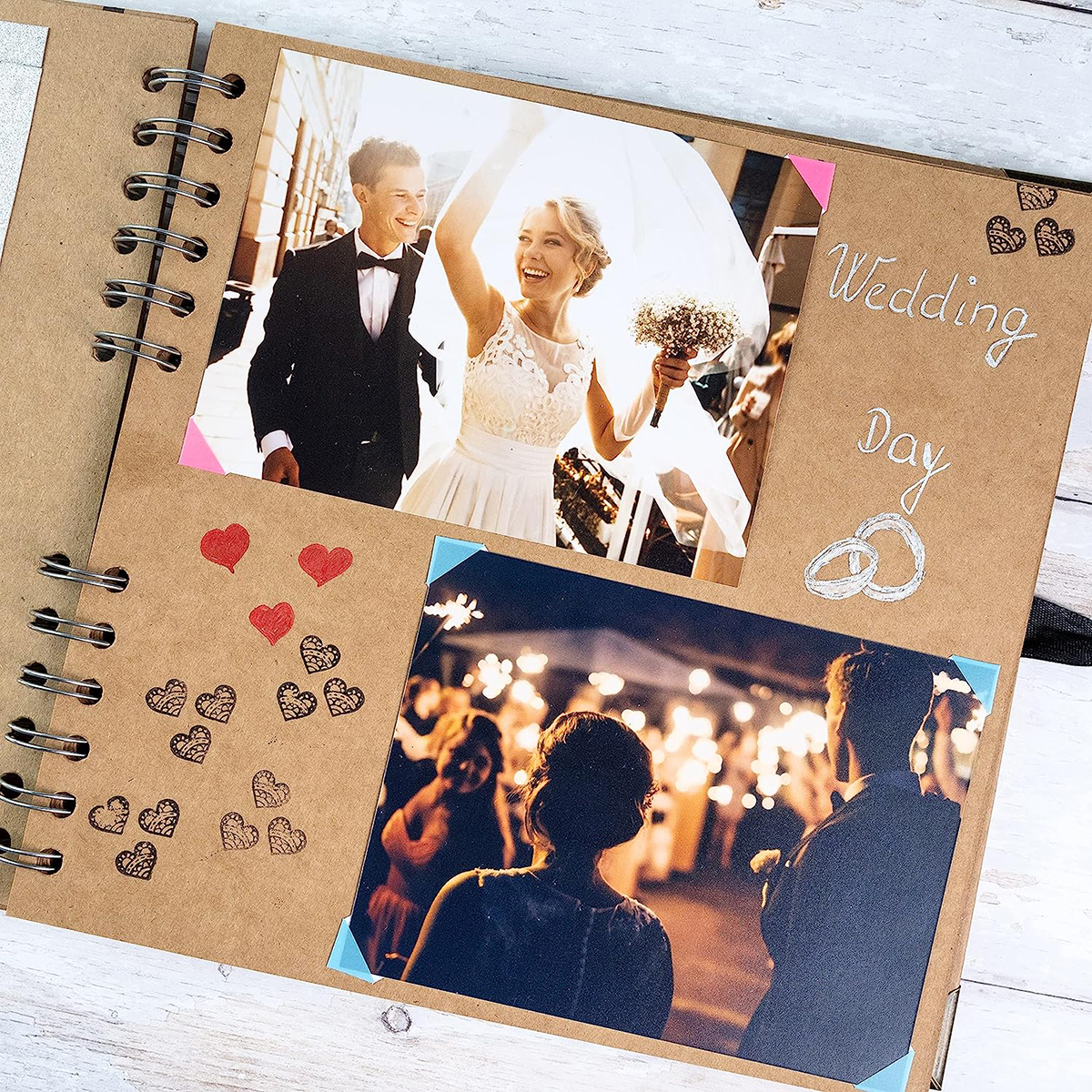 1-teiliges DIY-Bastelalbum, Scrapbooking, Papier, Bildalbum für Hochzeit, Jahrestag, , Fotoalben, Sammelalbum, Faltseite, DIY Albu