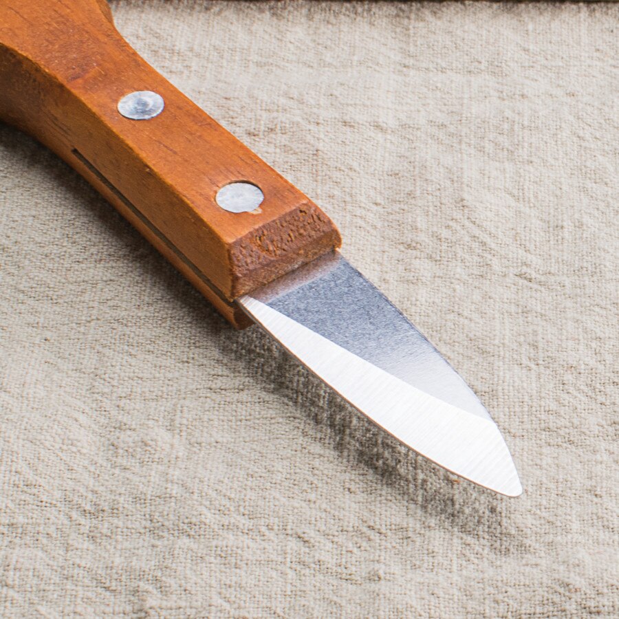 Rostfritt stål ostron kniv trä handtag räka kniv fisk skala skrapa skaldjur verktyg, skalöppnare kökstillbehör
