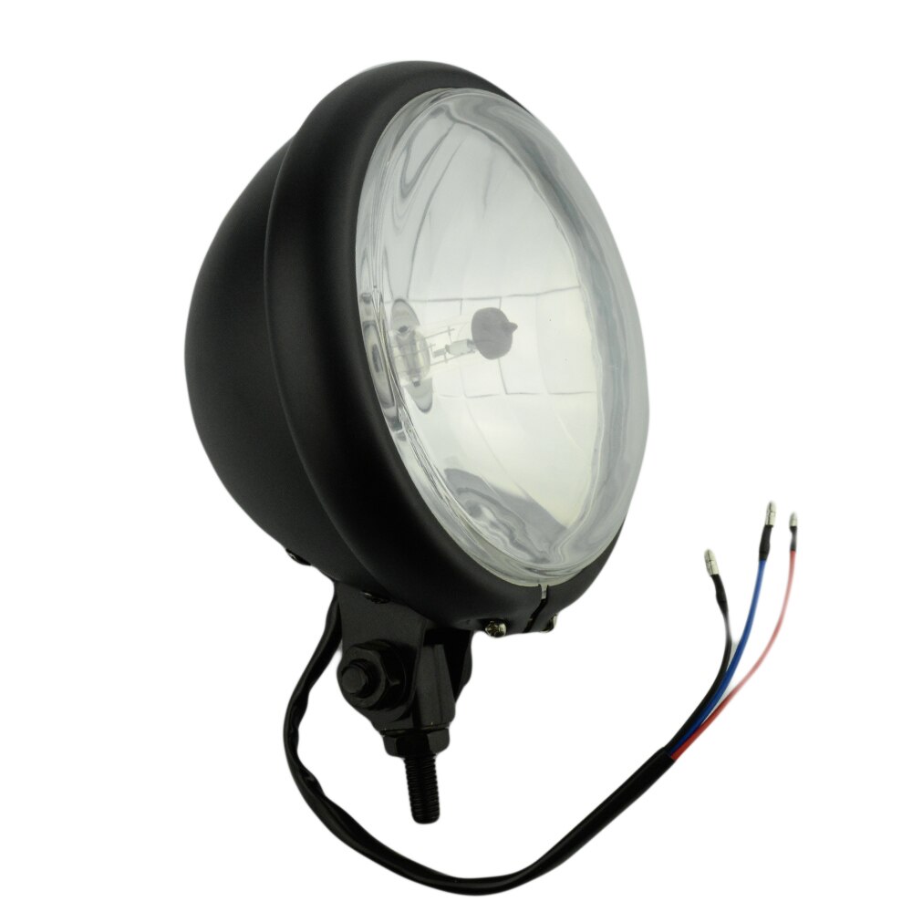 Motorrad 5.75 &quot;retro Scheinwerfer Kupfer Braun Kopf Lampe Universal- Jahrgang Hohe Abblendlicht für Harley Springer Zerhacker Cafe Rennfahrer: Schwarz