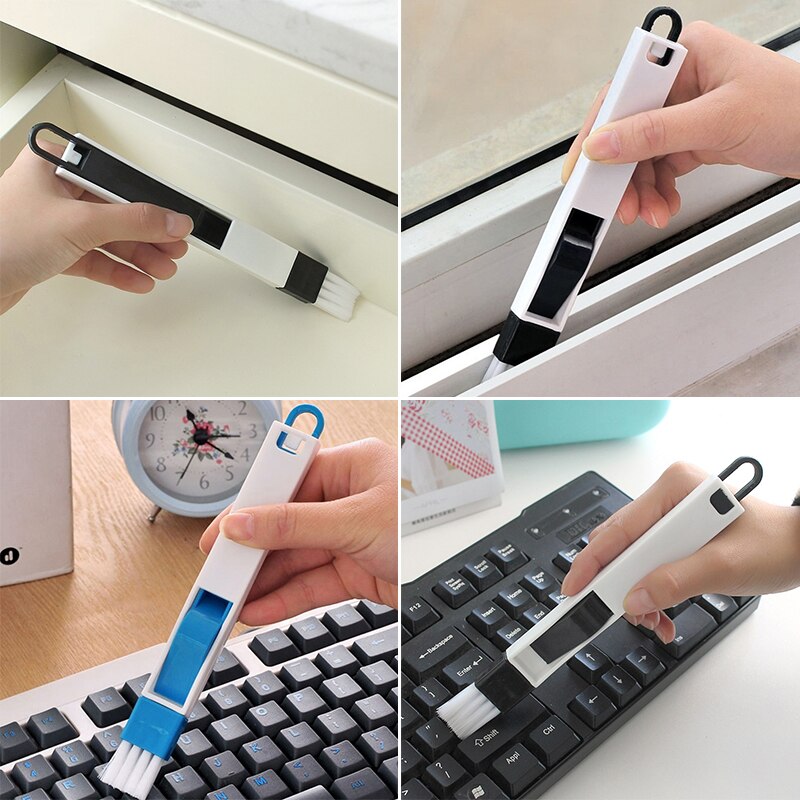 Brocha de limpieza pequeña, cepillo recogedor para el hogar, ventilación para puerta corredera, Herramientas de limpieza para teclado, cepillo de limpieza multifuncional