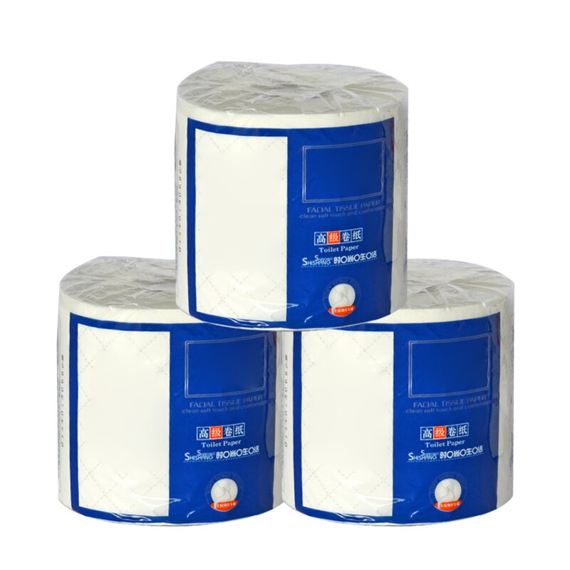 10 Roll Toilet Paper Hotel Household Roll Paper 3-ply Nature Wood Pulp Bathroom Toilet Paper