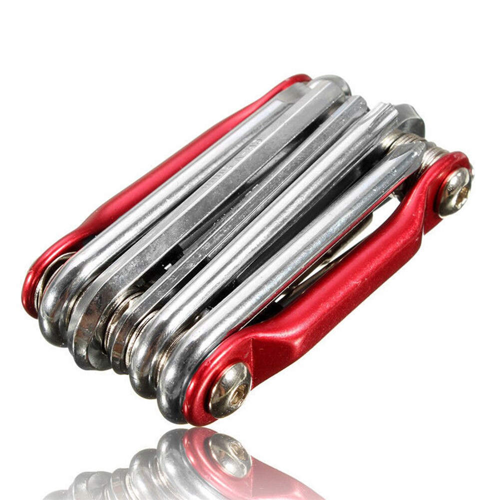 11 Multi Werkzeug Fahrrad Bike Allen Hex Schlüssel Schraubendreher Kette Link Tool MTB ROAD: Rot