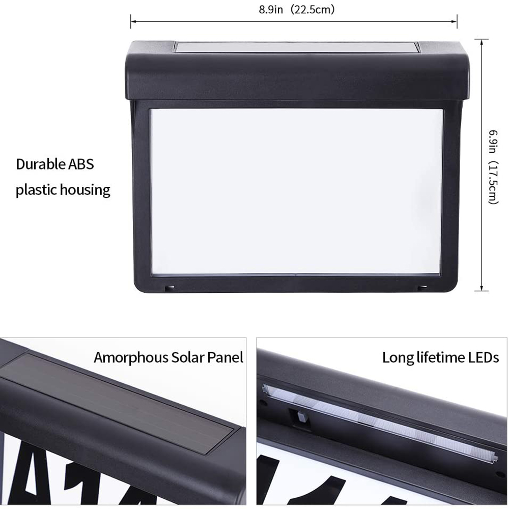 Led Solar Huis Nummer Licht Waterdicht Buitenmuurlicht Draadloze Sunpower Tuindeur Decoratieve Adresbord Lamp