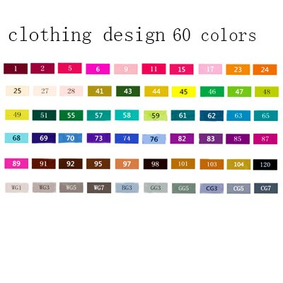 30/40/60/80 kleuren Art Markers Set Dual Head Alcohol Sketch Markers Pen Voor Manga Tekening markers Dsign Animatie Manga Trekken: Clothing design 60