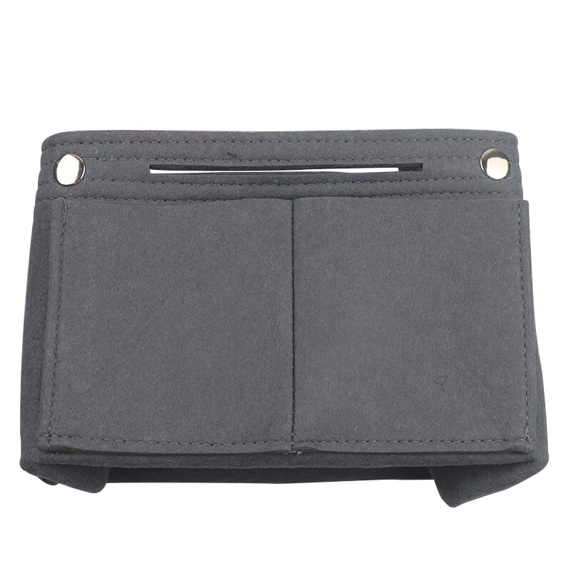 1PC Felt Fabric Cosmetic Bag Travel Multifunction Handbag Cosmetic Organizer Purse Insert Bag Felt Fabric Storage Pouch Case: DarkGray