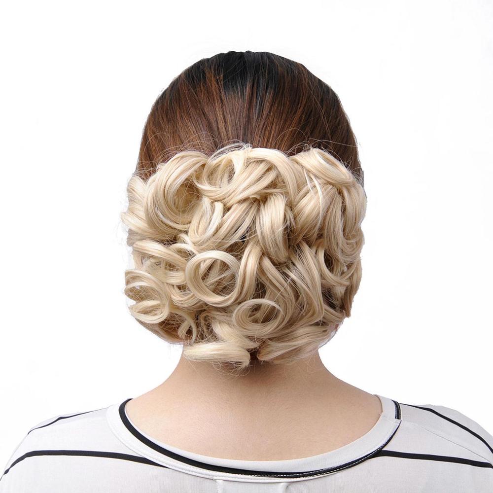 Oubeca Short Messy Curly Hair Buns Extensions Easy Stretch Hair Combs Scrunchie Chignon Clip In Ponytail Extensions For Women: 14T613