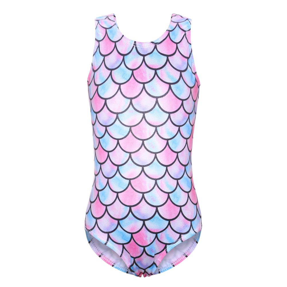BAOHULU Girls Gymnastics Leotard Kids Leotard for Dance Purple Sequins Ballet Dance Costumes for Girls Gymnastics Clothes: B149 FishScaleBlue / 6A