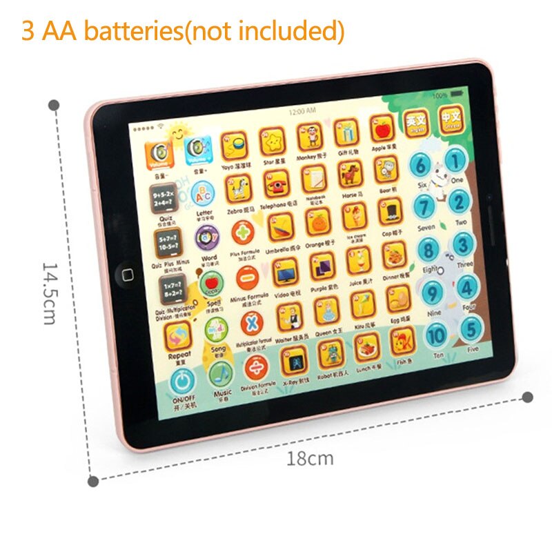 Eletric Intelligent Pad Early Learning Chinese English Sound Juguetes Electronic Kids Toys for Baby Educational Xmas