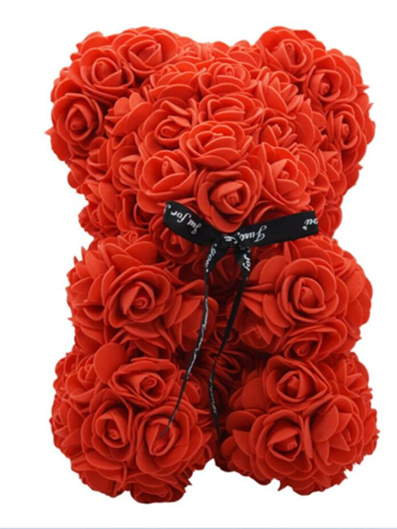 Ours en peluche Rose éternelle, fleur artificielle de 25m, 1 pièce, pour maman, fête des mères, anniversaire, saint-valentin, et décorations: Beige