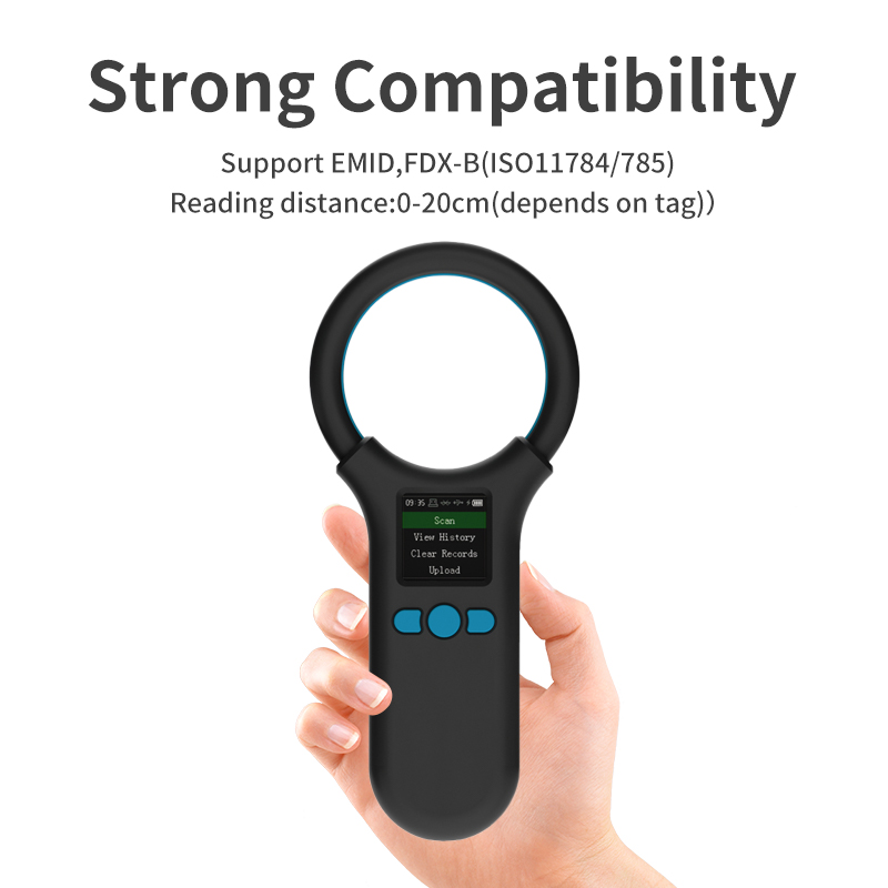 Lecteur RFID pour animaux 134.2KHz 125kHz, Scanner de micropuces pour animaux de compagnie, chat, chien, puce en verre FDX-B, USB/Bluetooth/2.4G, lecteur d'étiquettes pour animaux