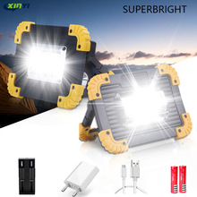 100W 30000lm Led Draagbare Spotlight Super Bright COB Led Verlichting Oplaadbare voor Outdoor Lampe Led Zaklamp gebruik 2*18650