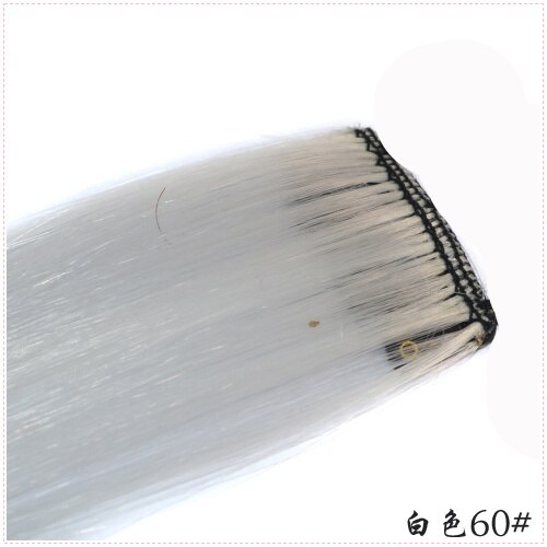 LIHUI-extensiones de cabello sintético para mujer, mechones de pelo largo y liso, con Clip, para resaltar, Color arcoíris, Color rosa