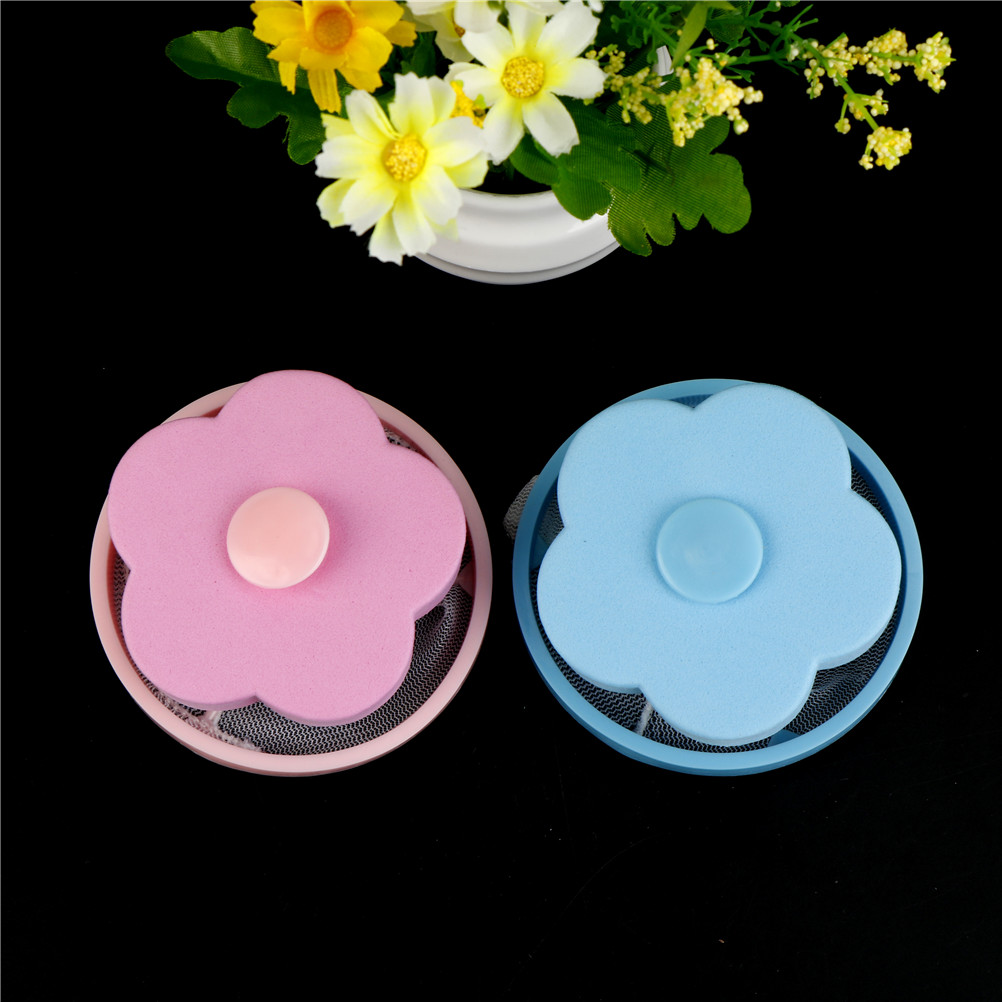 1Pc Flower Shape Home Washing Machine Floating Net Bag Hair Removal Ball Debris Thread Cleaning Filter Net Lint Mesh Bag