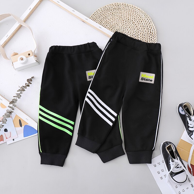Baby Boys Girls Striped Pants Children Boys Sports Pants Kids Casual Trousers Pants Long Sweatpants for Girls Boys