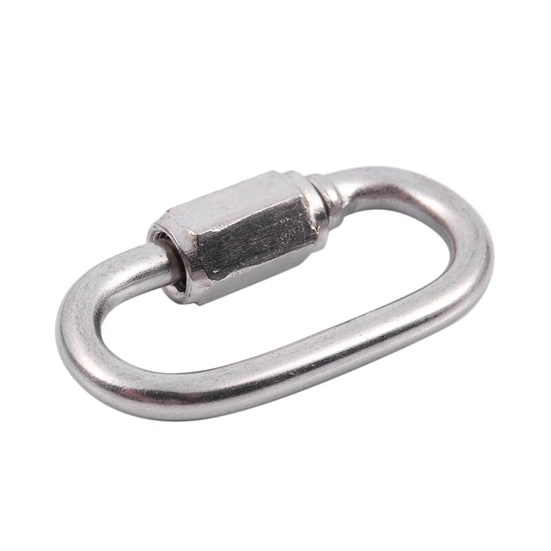 Stainless Steel Screw Gate Rock Lock Climbing Gear Carabiner 4MM