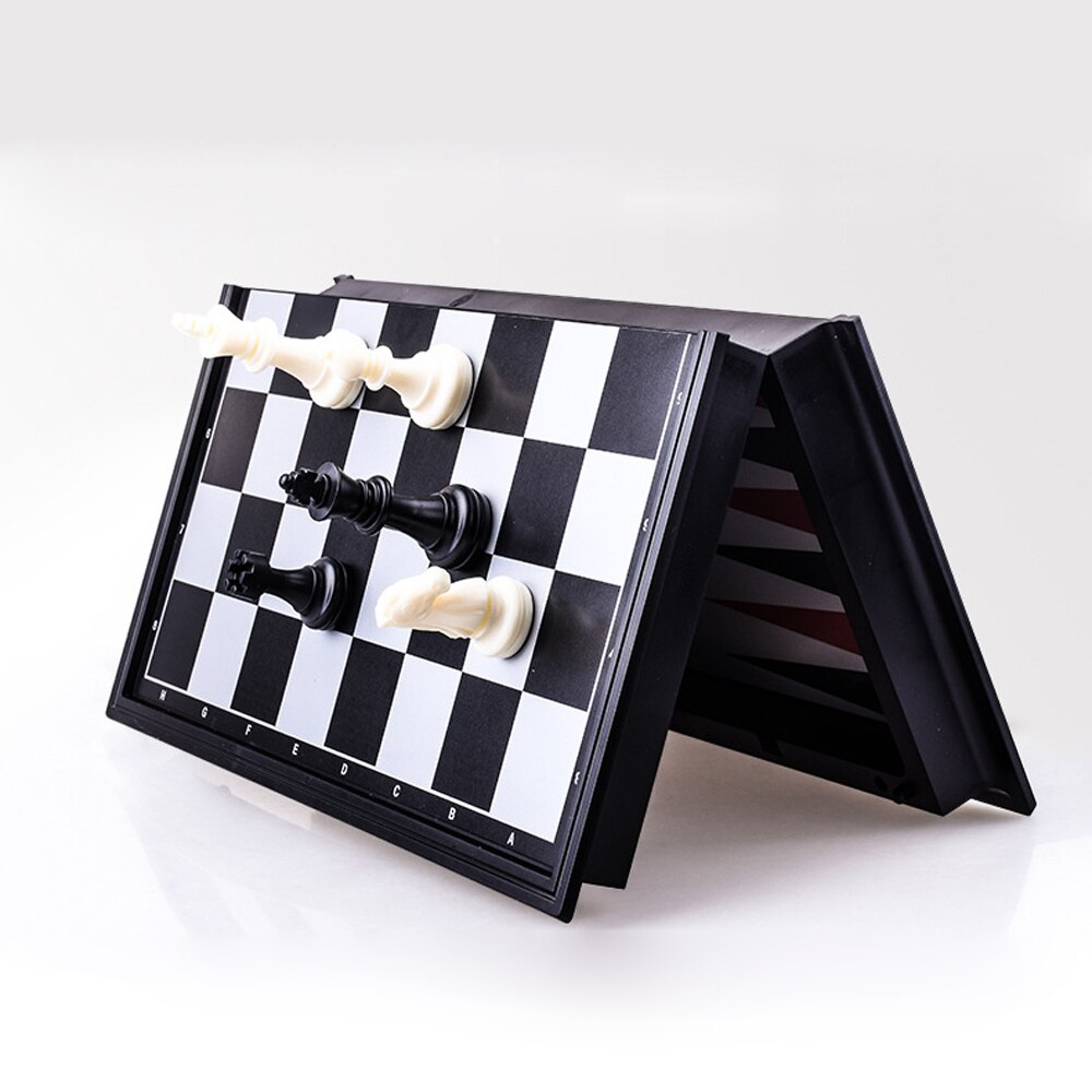 Road International Chess Folding Chess Magnetic Chess 3in1 Backgammon Checkers Set Board Game Portable Board Party Game Toys