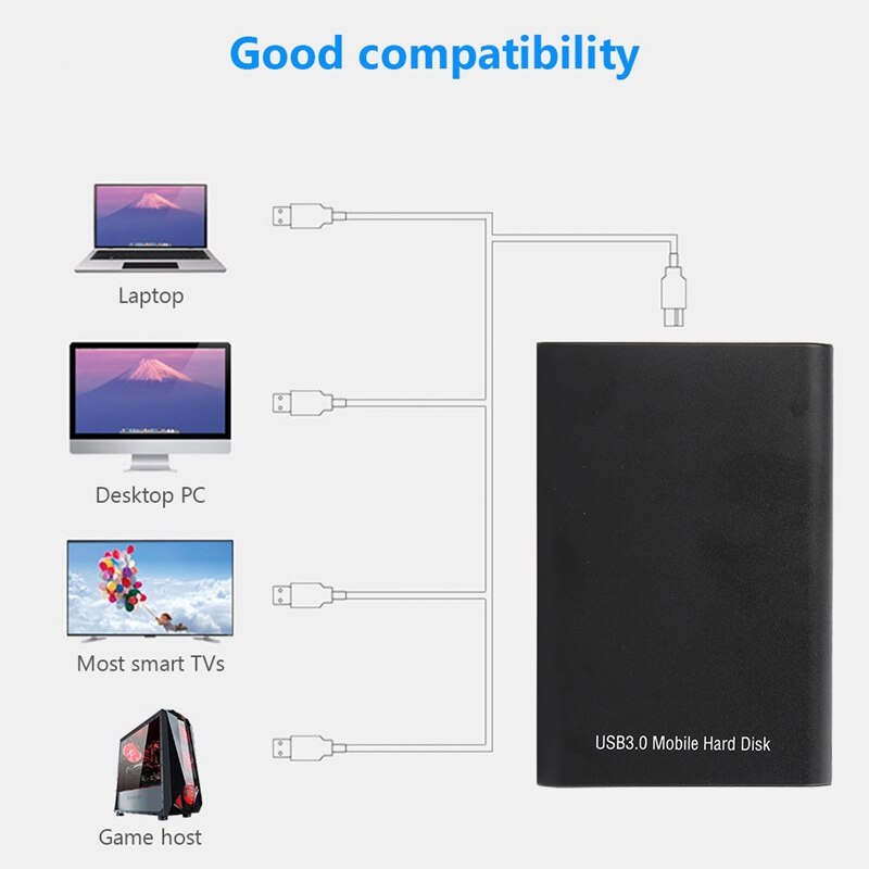 2Tb Externe Harde Drives Usb 3.0 2.5 Draagbare Ultra Dunne Aluminium Metalen Mobiele Harde Schijf