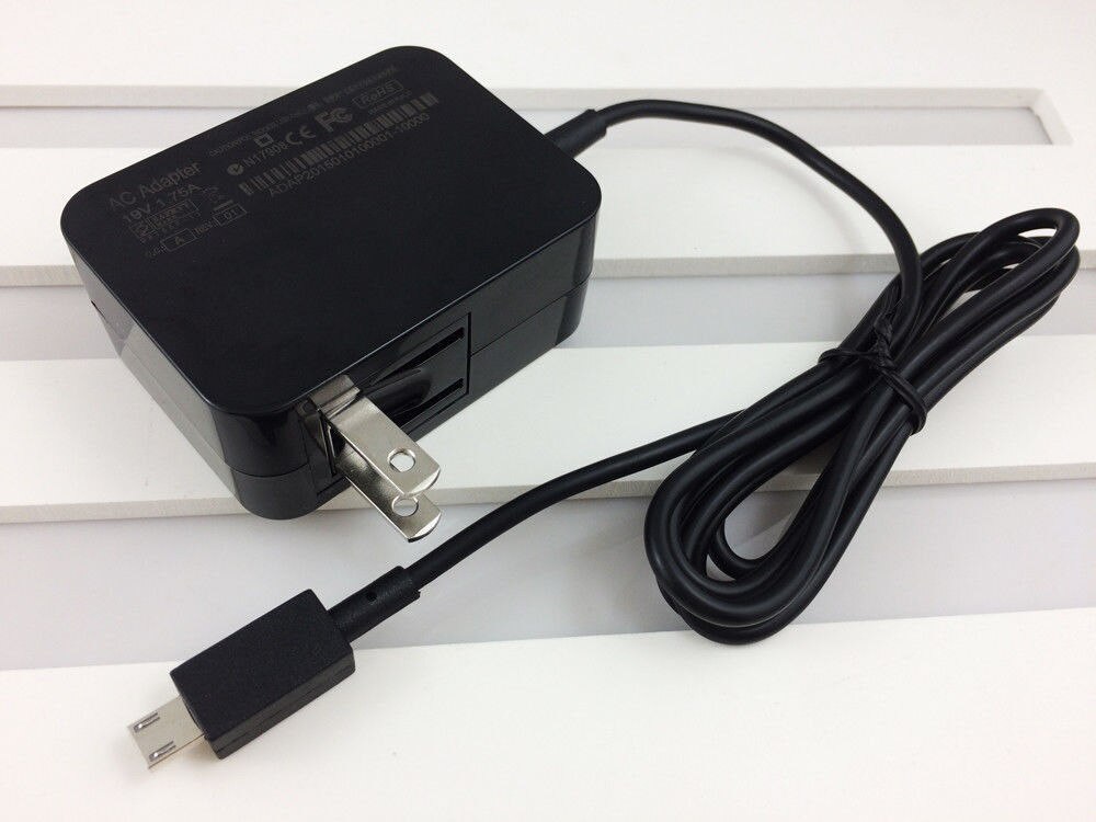 Eua plug 19v 1.75a fonte de alimentação tablet carregador adaptador de viagem ac carregador de parede adaptador de cabo para asus eeebook x205 x205t x205ta