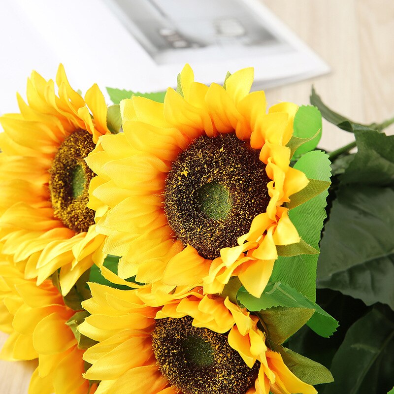 3Pcs Van 60Cm Zonnebloem Kunstmatige Zijden Bloemen Latin Daisy Kantoor Woonkamer Decoratie Wedding Party Bruidsboeket Diy kunstenaar