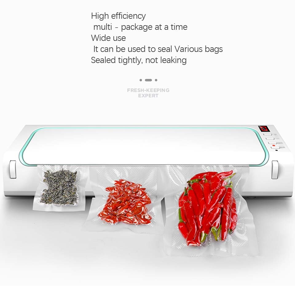 220V Household Food Vacuum Sealer Packaging Machine Film Sealer Vacuum Packer Including 15Pcs Bags can be use for food saver