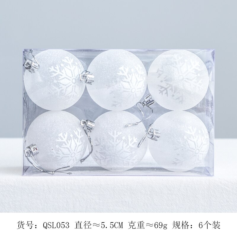5.5cm 6 st genomskinlig julgranskulor av plast splintresa xmastree-dekorationer liten hängande pvc-kulstrumpa: Default Title