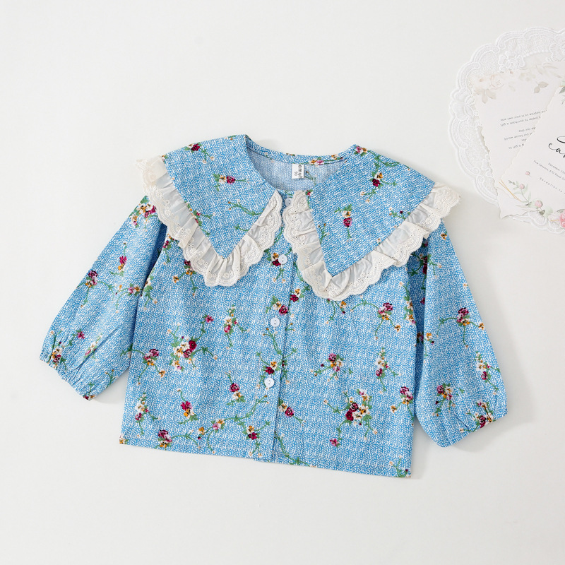 Peuter Kids Kind Meisjes Lange Mouw Geribbelde Effen Tops Blouse Plaid