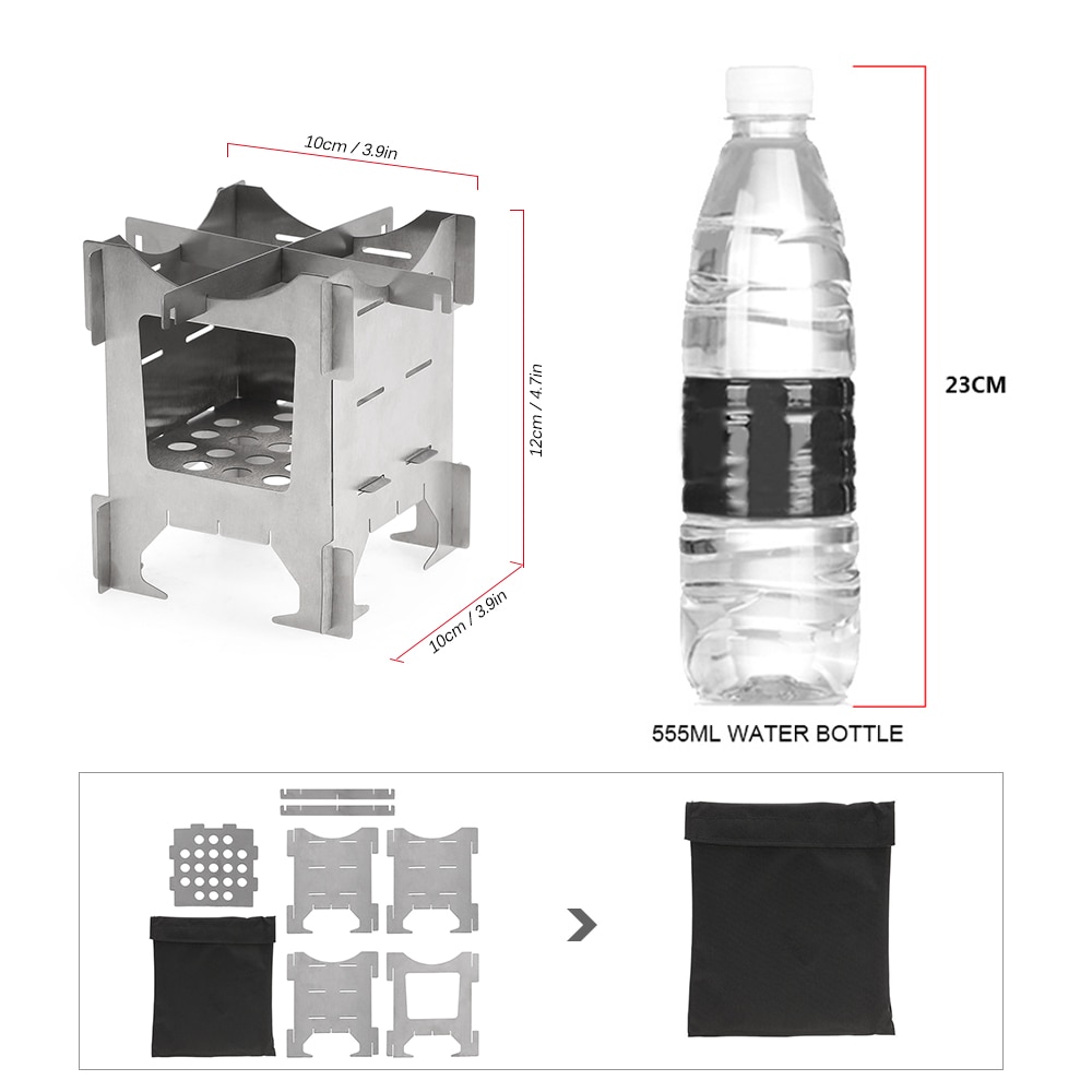 outdoor protable Lightweight Titanium Folding Wood Stove Outdoor Camping Stove Picnic Cooking Backpacking Furnace