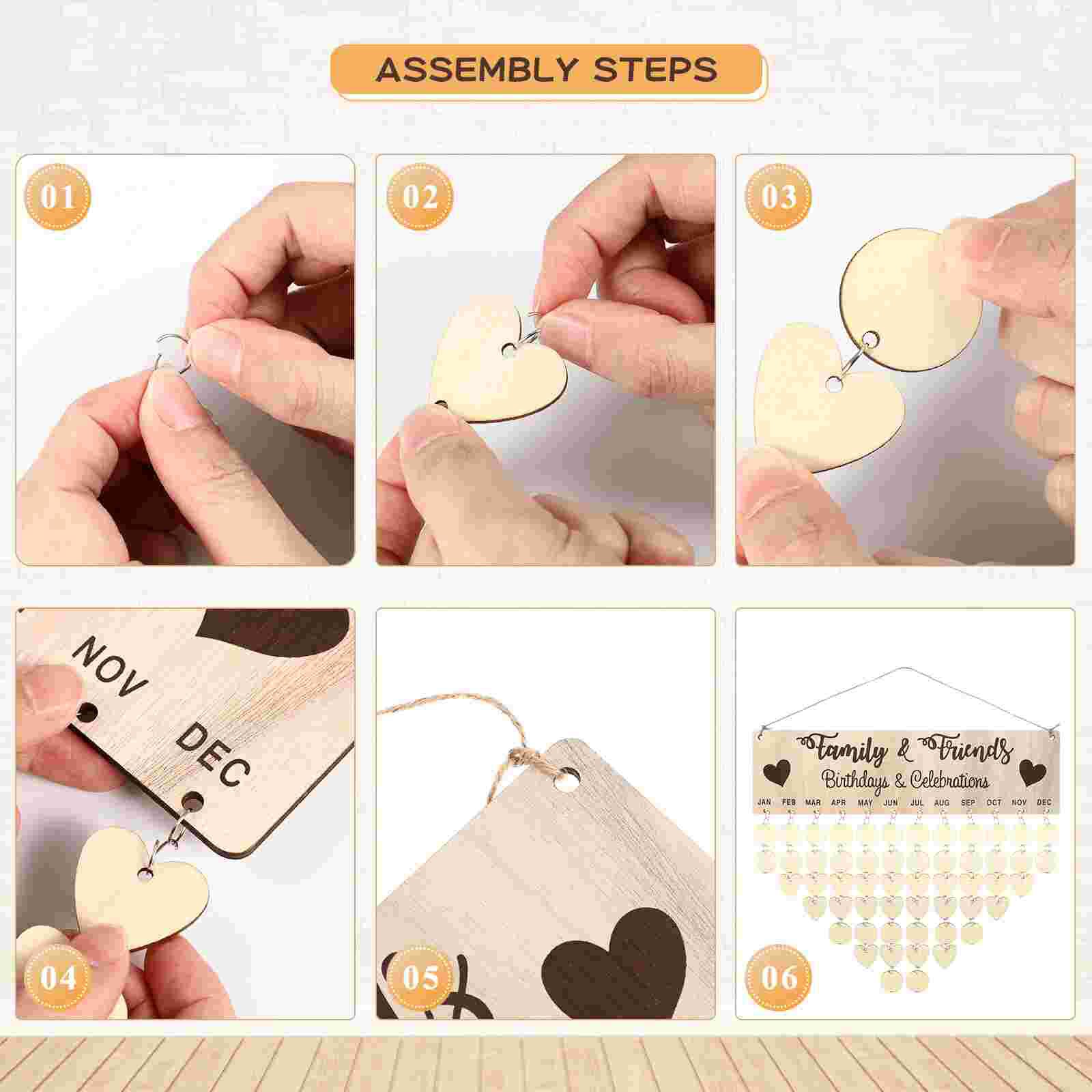 1 Set Birthday Anniversary Reminder Board Home DIY Calendar Wall Reminder Plaque Hanging Date Calendar